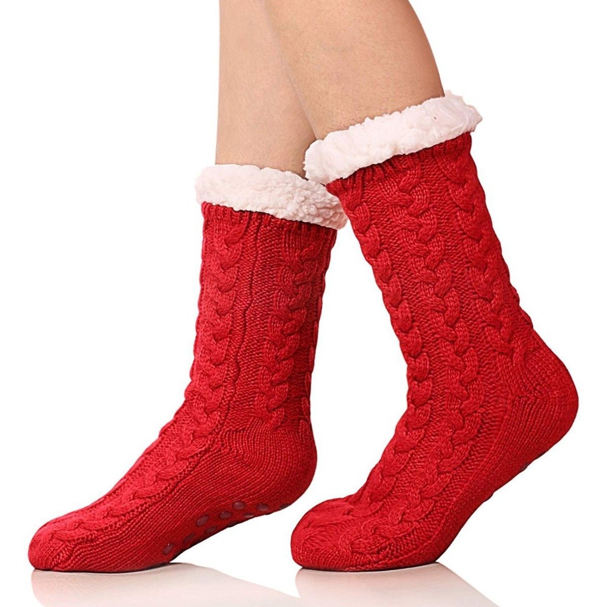 Cozy slippers lined with sherpa for ultimate comfort 